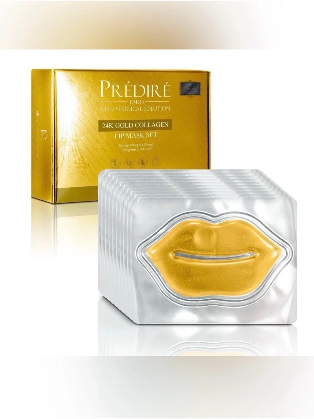 Predire 24k Gold Collagen Boosting 10 Piece Lip Mask Set ~ retail $399